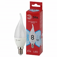 ЭРА LED BXS-8W-840-E14 R (диод, свеча на ветру, 8Вт, нейтр, E14) (10/100/2800