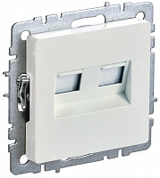 IEK BRITE Розетка двойная RJ11+RJ45 кат.5E РК/Т12-БрЖ жемчуг