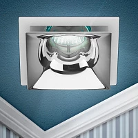 ЭРА Встраиваемый светильник декоративный ЭРА KL102 WH/CH MR16 GU5.3 белый хром