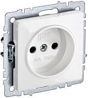 IEK BRITE Розетка 1-местная без заземления без защитных шторок 10А РС10-1-0-БрБ белый
