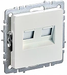 IEK BRITE Розетка компьютерная двойная кат.5E RJ45 РК10-2-БрЖ жемчуг