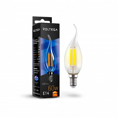 Voltega VG10-CW1E14warm6W-F Свеча на ветру Е14 2800К 6W