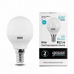 Gauss Лампа Elementary Шар 6W 450lm 4100K Е14 LED
