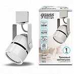 Gauss Светильник трековый цилиндр GU10 220V IP20 60*145мм белый однофазный