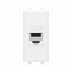 DKC Компьютерная розетка RJ-45 без шторки модульная, кат.5е, "Avanti", "Белое облако", 1 модуль