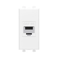 DKC Компьютерная розетка RJ-45 без шторки модульная, кат.5е, "Avanti", "Белое облако", 1 модуль