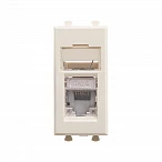 DKC Компьютерная розетка RJ-45 модульная, кат.6 экранированная, "Avanti","Ванильная дымка", 1 модуль