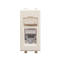 DKC Компьютерная розетка RJ-45 модульная, кат.6 экранированная, "Avanti","Ванильная дымка", 1 модуль