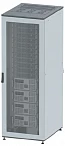 DKC Напольный 19" IT-корпус ДКС серии CQE 47U 600х2200х600, двери перфорированная+перфорированная, панели для крыши, кабельный ввод,RAL7011/7035