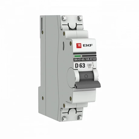 EKF PROxima ВА 47-63 Автоматический выключатель  (D) 1P 63А 4,5kA