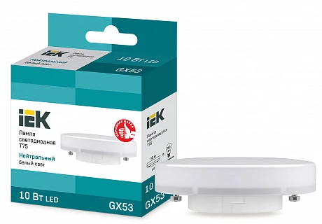 IEK Лампа светодиодная ECO T75 таблетка 10Вт 230В 4000К GX53