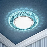 ЭРА DK LD23 BL1/WH Голубой Светильник декор cо светодиодной подсветкой Gx53