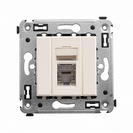 DKC Компьютерная розетка RJ-45 в стену, кат.6 одинарная экранированная, "Avanti","Ванильная дымка"