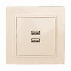 EKF Basic Минск Бежевый Розетка USB 2-ая, 2,1А, СП