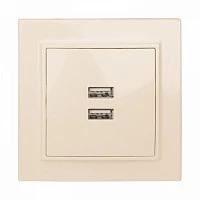 EKF Basic Минск Бежевый Розетка USB 2-ая, 2,1А, СП