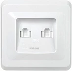 IEK VEGA РК10-2-ВБ Розетка 2-ая комп. RJ45 Cat5e ВЕГА белый