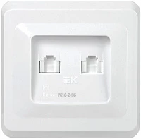 IEK VEGA РК10-2-ВБ Розетка 2-ая комп. RJ45 Cat5e ВЕГА белый