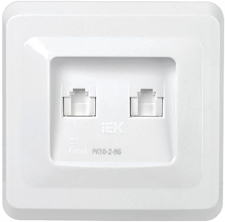 IEK VEGA РК10-2-ВБ Розетка 2-ая комп. RJ45 Cat5e ВЕГА белый