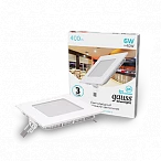 Gauss Светильник Slim квадрат 6W 400lm 4000K 180-265V IP20 монтаж Ø105*105 120*120*22 LED