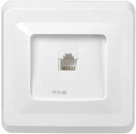 IEK VEGA РТ10-ВБ Розетка 1-ая телефонная RJ11 ВЕГА белый