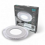 Gauss Светильник Bubbles круг 3+3W, 350lm 4000K 180-265V IP20 монтаж Ø80 103*31мм 3 режима LED
