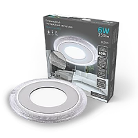 Gauss Светильник Bubbles круг 3+3W, 350lm 4000K 180-265V IP20 монтаж Ø80 103*31мм 3 режима LED