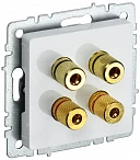 IEK BRITE Аудиорозетка 4-мест. РА10-БрБ бел.
