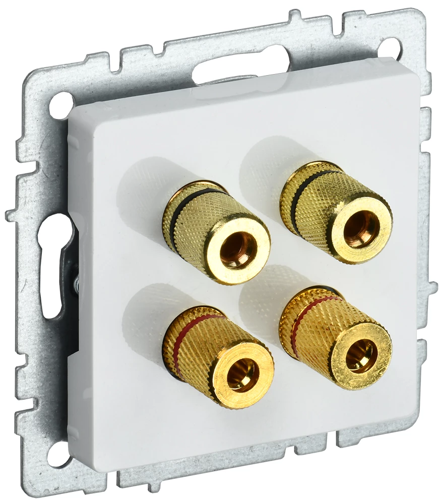 IEK BRITE Аудиорозетка 4-мест. РА10-БрБ бел.