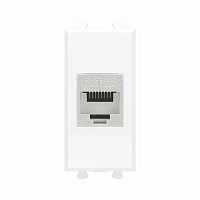 DKC Компьютерная розетка RJ-45 без шторки модульная, кат.6А экранированная, "Avanti", "Белое облако", 1 модуль