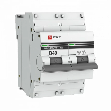 EKF PROxima ВА 47-100 Автоматический выключатель  (D) 2P 40А 10kA