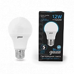 Gauss Лампа A60 12W 1200lm 6500K E27 LED 1/10/50