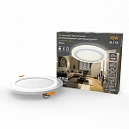 Gauss Светильник Backlight круг 12+4W 960lm 3000K 180-265V IP20 монт Ø170 190*31мм 3 реж LED