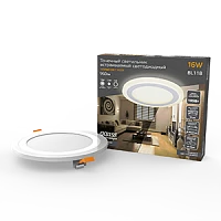 Gauss Светильник Backlight круг 12+4W 960lm 3000K 180-265V IP20 монт Ø170 190*31мм 3 реж LED