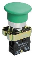 IEK LAY5 Кнопка управления LAY5-BC31Грибок без подсветки зеленая 1з