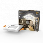 Gauss Светильник Backlight кв 3+3W 350lm 3000K 180-265V IP20 монт Ø85 105*105*31мм 3 реж LED