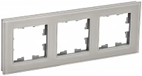 IEK BRITE Рамка 3-мест. РУ-3-2-БрД стекло дым.