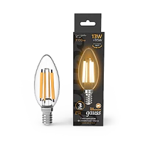 Gauss Лампа Filament Свеча 13W 1100lm 2700К Е14 LED 1/10/50