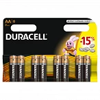Duracell 81545410 Алкалиновая батарейка типа AA / LR6 / MN 1500" LR6-8BL BASIC