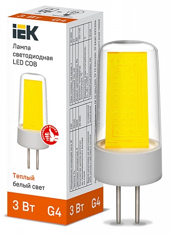 IEK Лампа LED COB капсула 3Вт 230В 3000К керамика G4