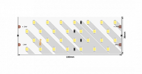 SWG Лента светодиодная ПРО 2835, 280 LED/м, 26 Вт/м, 24В , IP20, Цвет: Нейтральный белый