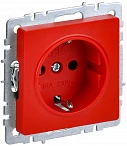 IEK BRITE Розетка 1-местная с заземлением с защитными шторками 16А РС14-1-0-БрК красная