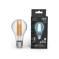 Gauss Лампа Filament А70 26W 2700lm 4100К Е27 LED 1/10/40