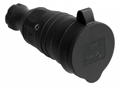 IEK OMEGA РБп13-1-0м Розетка с защитной крышкой переносная IP44