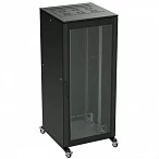 DKC Напольный 19" IT-корпус ДКС серии CQE 38U 600х1800х1000, двери стекло+сплошная, панели для крыши, кабельный ввод, RAL9005