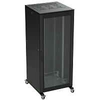 DKC Напольный 19" IT-корпус ДКС серии CQE 38U 600х1800х1000, двери стекло+сплошная, панели для крыши, кабельный ввод, RAL9005