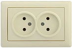IEK РС20-1-0-БК Розетка 2-ая без з/к 10А BOLERO кремовый