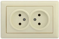 IEK РС20-1-0-БК Розетка 2-ая без з/к 10А BOLERO кремовый
