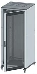DKC Напольный 19" IT-корпус ДКС серии CQE 38U 600х1800х600, двери стекло+сплошная, панели для крыши, кабельный ввод, RAL7011/7035