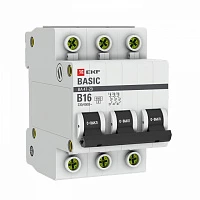 EKF Basic ВА 47-29 Автоматический выключатель  (B) 3P  16А 4,5кА