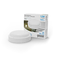 Gauss Св-к ЖКХ UNIVERSAL круг 12W 980lm 6500K 160-260V IP65 D160*53 белый с микровол сенс LED